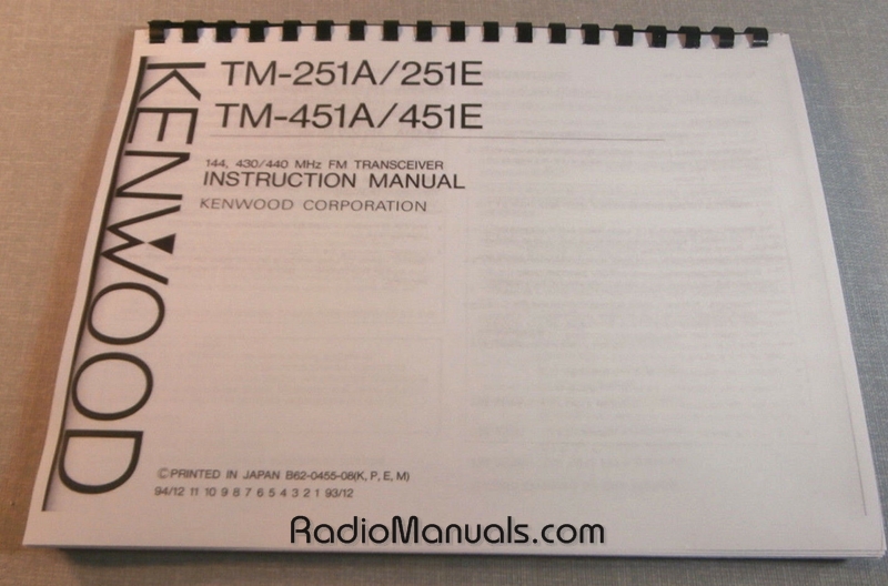 Kenwood TM-251A/451A Instruction Manual